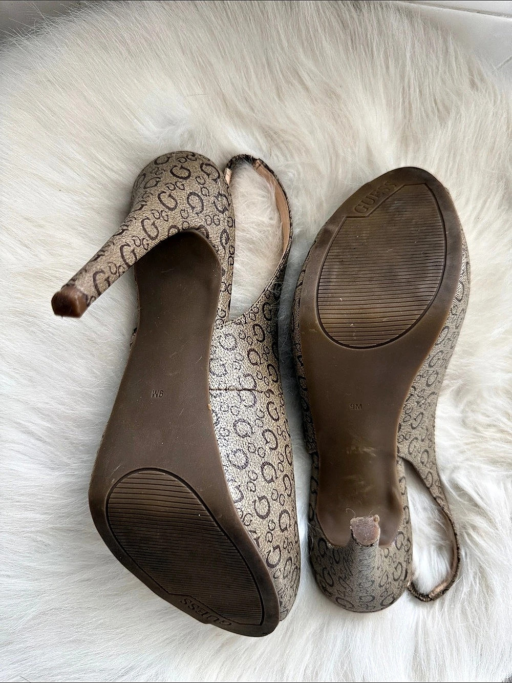 GUESS Patterned Slingback Heels - Picture 4 of 5